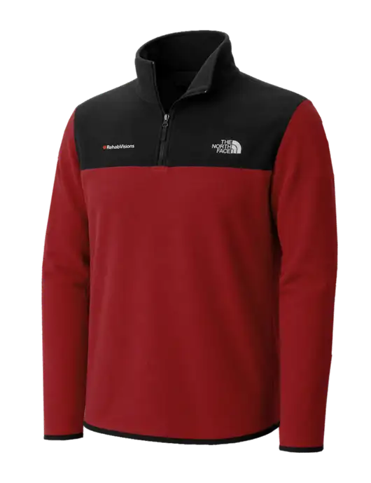 The North Face Cardinal/ Black Glacier 1/4-Zip Fleece w/RehabVisions Logo
