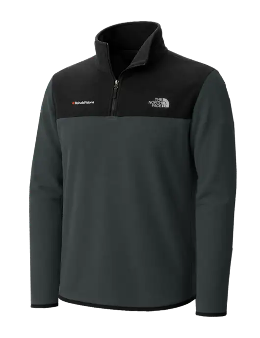 The North Face Very Dark Grey/ Black Glacier 1/4-Zip Fleece w/RehabVisions Logo