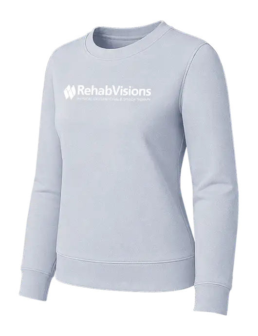 Womens Light Slate Loft Crewneck Sweatshirt w/RehabVisions Logo