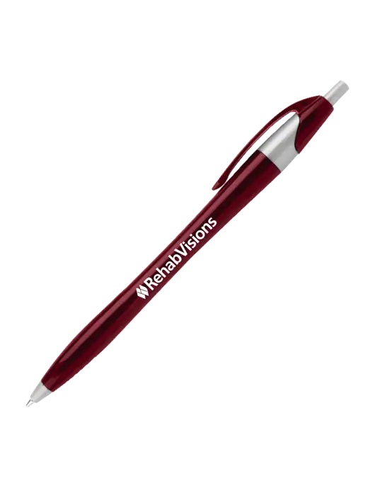 Novella Maroon/Silver Corporate Pen - Blue Ink w/RehabVisions Logo