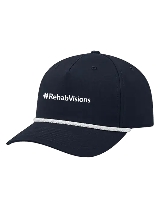 Richardson 5-Panel Classic Dark Navy/White Rope Cap w/RehabVisions Logo