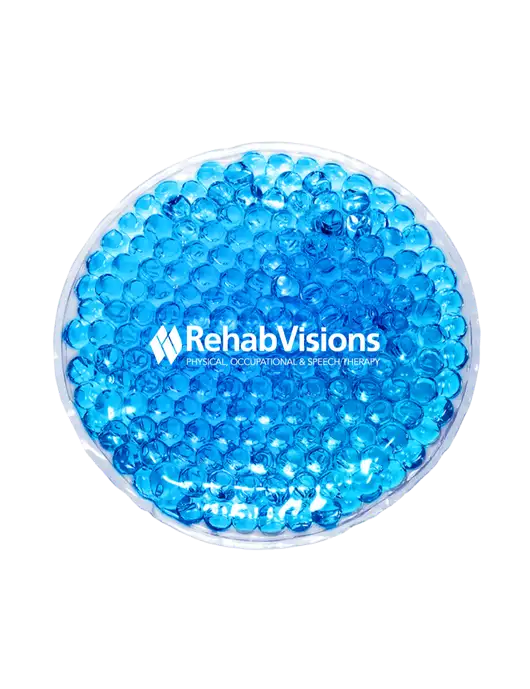 Royal Blue Hot & Cold Gel Bead Packs w/RehabVisions Logo