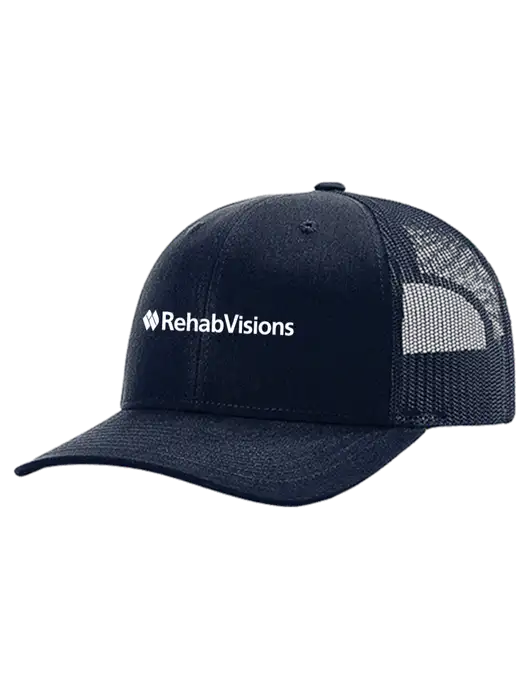 Richardson 112+ R-Flex Dark Navy Trucker Cap w/Dark Navy Mesh w/RehabVisions Logo