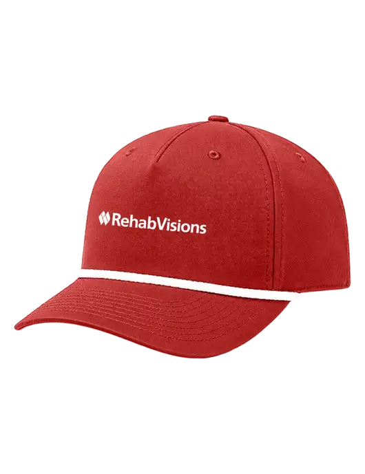 Richardson 5-Panel Classic Red/White Rope Cap w/RehabVisions Logo