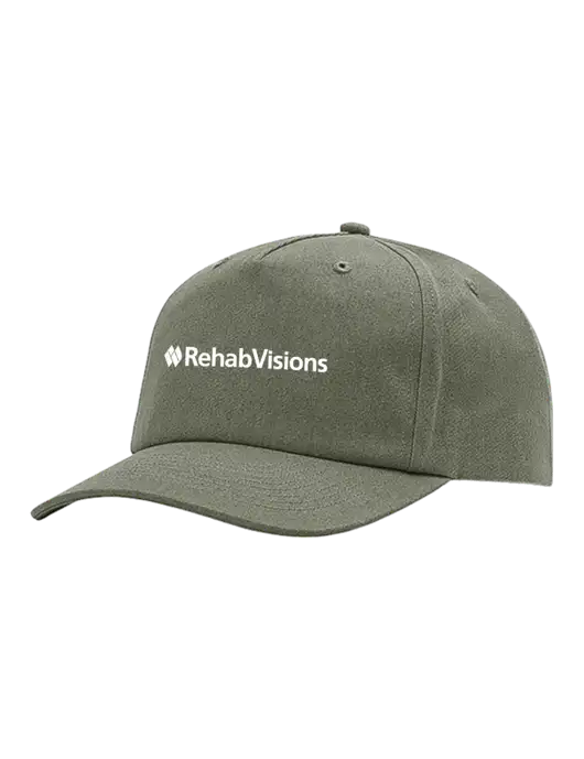 Richardson 5-Panel Light Olive Green Relaxed Gramps Cap w/RehabVisions Logo