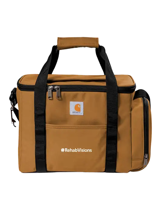 Carhartt Light Brown Duffel 36-Can Cooler w/RehabVisions Logo