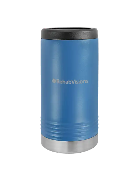 Polar Camel Powder Coated Royal Blue Vacuum Insulated Slim Beverage Holder w/RehabVisions Logo
