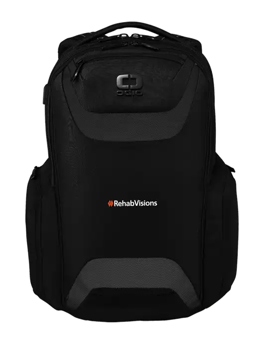 OGIO Black Charcoal Connected Pack w/RehabVisions Logo