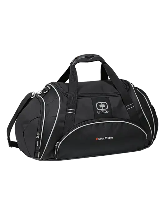 OGIO Black Crunch Duffel
 w/RehabVisions Logo