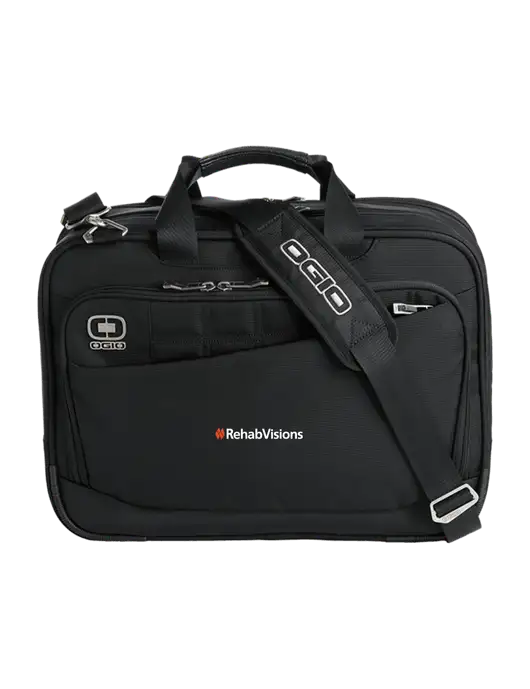 OGIO Black Element Laptop Messenger Bag w/RehabVisions Logo