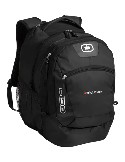 OGIO Black Rogue Pack
 w/RehabVisions Logo