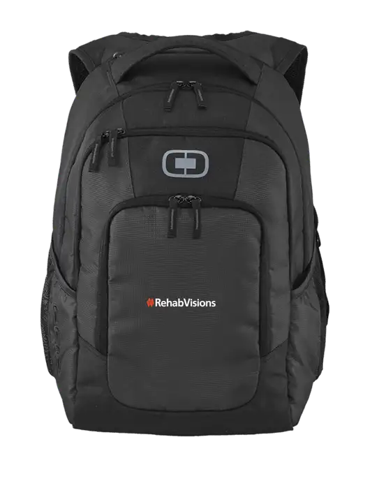 OGIO Diesel Grey Logan Laptop Backpack
 w/RehabVisions Logo