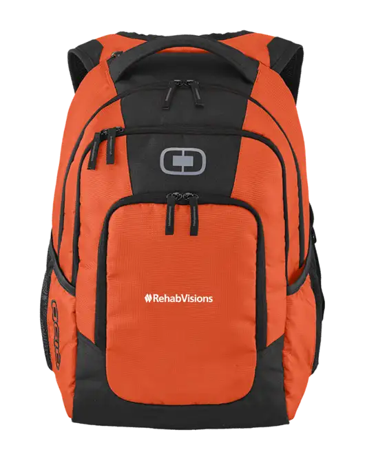 OGIO Orange Logan Laptop Backpack
 w/RehabVisions Logo