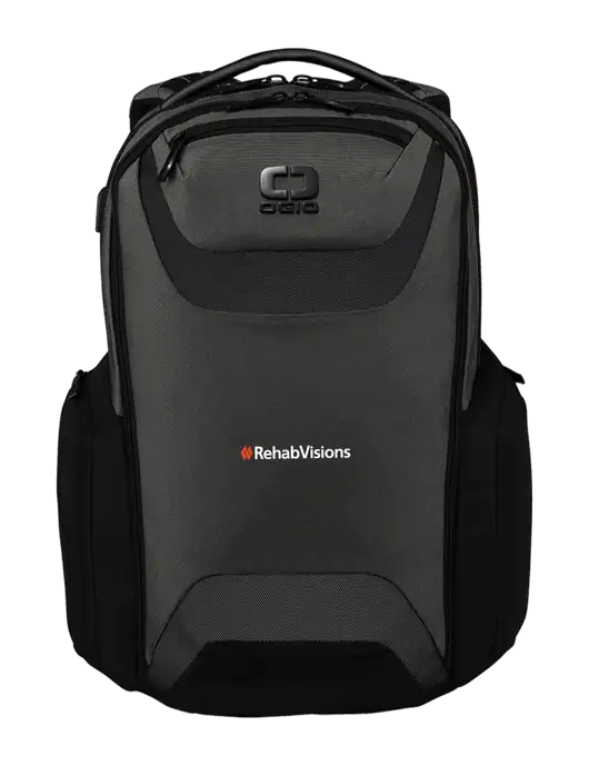 OGIO Tarmac Charcoal Connected Pack w/RehabVisions Logo